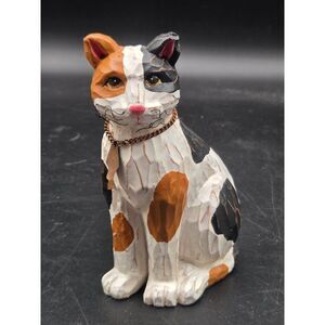 Ganz Carved Wood Calico Cat Figurine